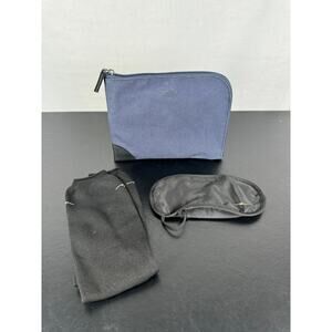 Shinola Detroit Blue Canvas Zip Travel Pouch Kit